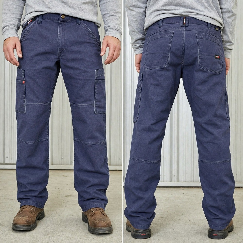 Ariat FR M5 Straight Leg Navy Blue Work Pants Mens 38x30 Flame Resistant CAT 2